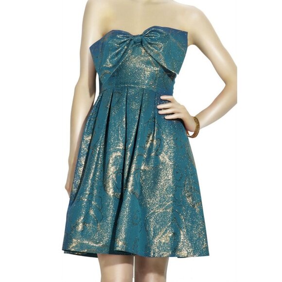 Rebecca Taylor Metallic Bow Party Dress ASO Taylor Swift - Picture 4 of 10